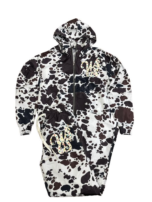 WSCS “Cow Print Convertible” SweatSuit White